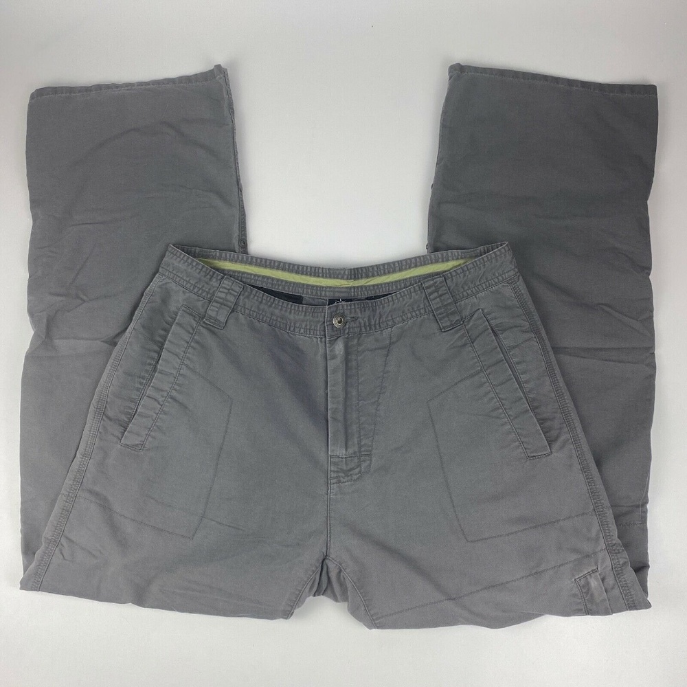 prAna Men's 36x31 Hiking Pants Roll Up Legs W/ Snaps Gray